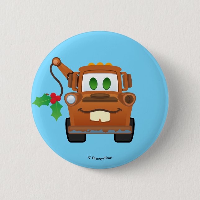 Cars Christmas | Mater Tow Truck 2 Inch Round Button (Front)