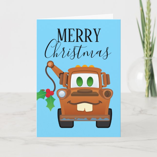 Cars Christmas | Mater Tow Truck Holiday Card (Front)