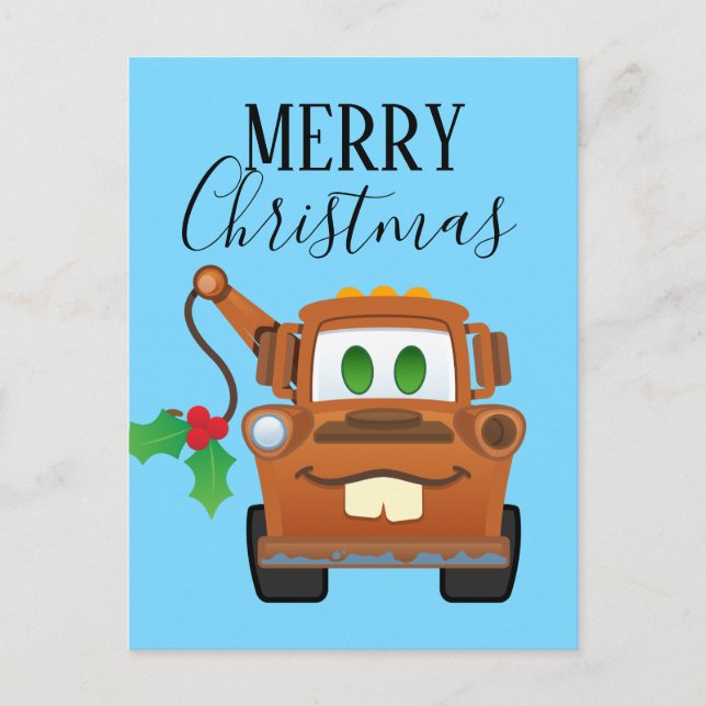 Cars Christmas | Mater Tow Truck Holiday Postcard (Front)