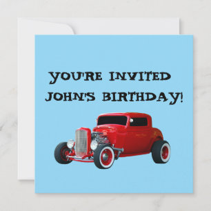 CARS CLASSIC CAR BIRTHDAY INVITATON INVITATION