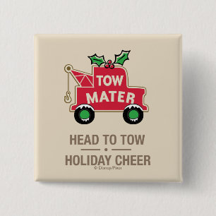 Cars   Head To Tow Holiday Cheer 2 Inch Square Button