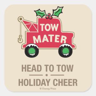 Cars   Head To Tow Holiday Cheer Square Sticker