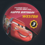 Cars Lightning McQueen | Birthday Paper Plate<br><div class="desc">Fuel up for your next birthday celebration with these exciting Cars-themed paper plates! Featuring Lightning McQueen,  this design is perfect for any fan of the Disney Pixar film. Add a touch of racing fun to your party table with these colourful and dynamic plates.</div>