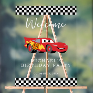 Cars Lightning McQueen Birthday Party Welcome Acrylic Sign