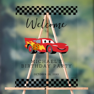 Cars Lightning McQueen Birthday Party Welcome Acrylic Sign