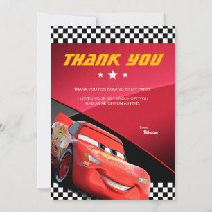 Cars Lightning McQueen   Birthday Thank You