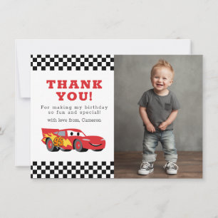 Cars Lightning McQueen Birthday Thank You Card