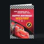 Cars Lightning McQueen | Folded Birthday Card<br><div class="desc">This adorable Cars-themed folded birthday card features Lightning McQueen,  the star of the Disney/Pixar movie. It's perfect for sending birthday wishes to any fan of the Cars franchise. The card is made of high-quality cardstock and is blank inside for you to write your own personal message.</div>