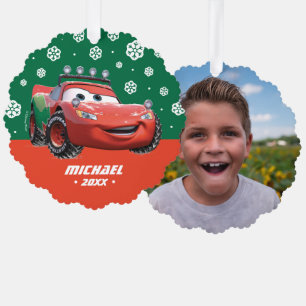 Cars   Lightning McQueen Looking Good Ornament Card