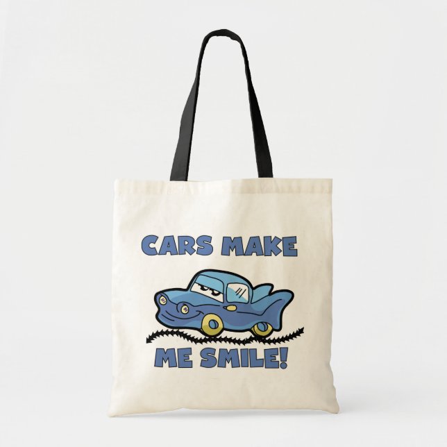 Cars Make Me Smile T-shirts and Gifts Tote Bag (Front)