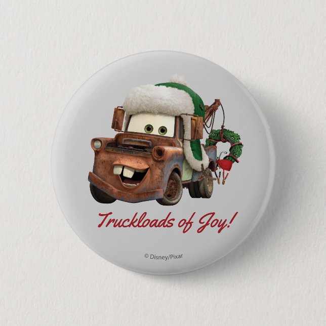 Cars | Mater In Winter Gear 2 Inch Round Button (Front)