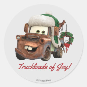 Cars   Mater In Winter Gear Classic Round Sticker