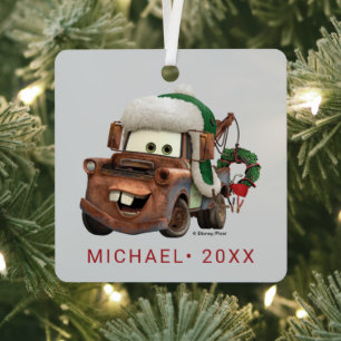 Cars Mater In Winter Gear Metal Ornament
