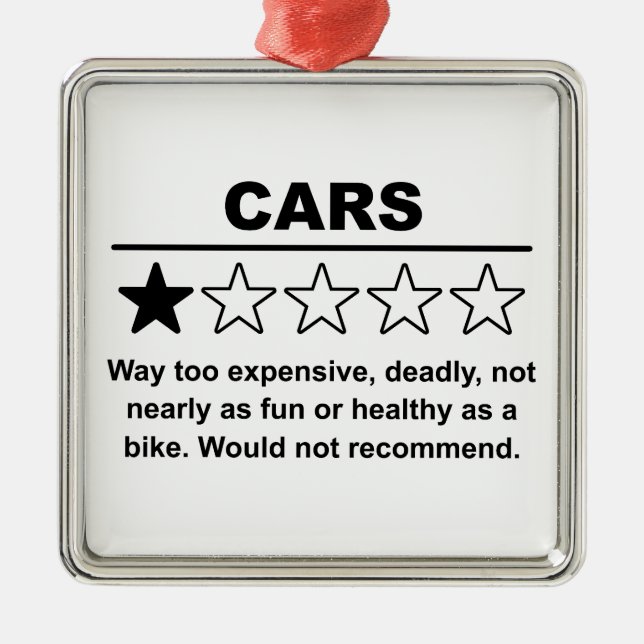 Cars One Star Rating Metal Ornament (Front)