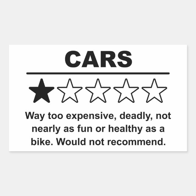 Cars One Star Rating Sticker (Front)