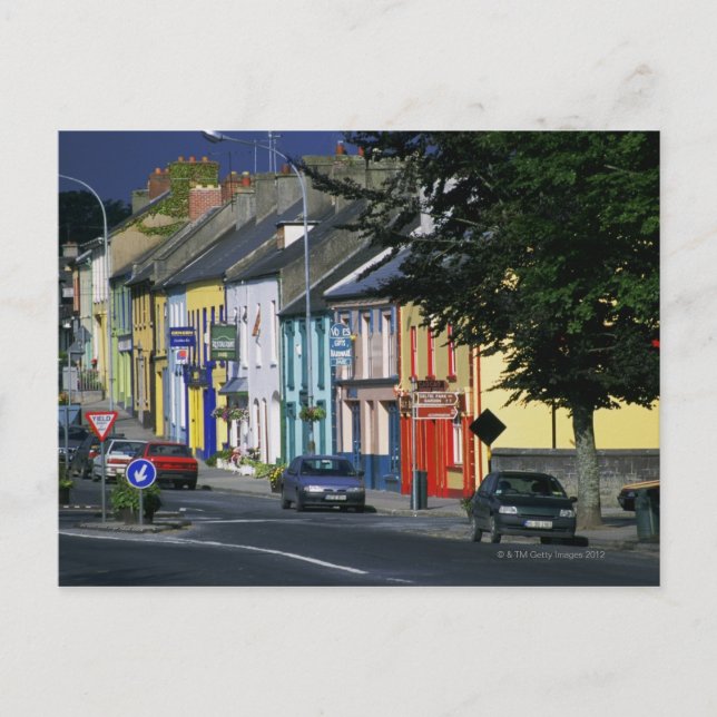 Cars parked in front of a building, Adare Postcard (Front)