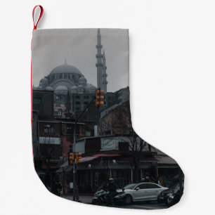 CARS PARKED NEAR BUILDING SMALL CHRISTMAS STOCKING