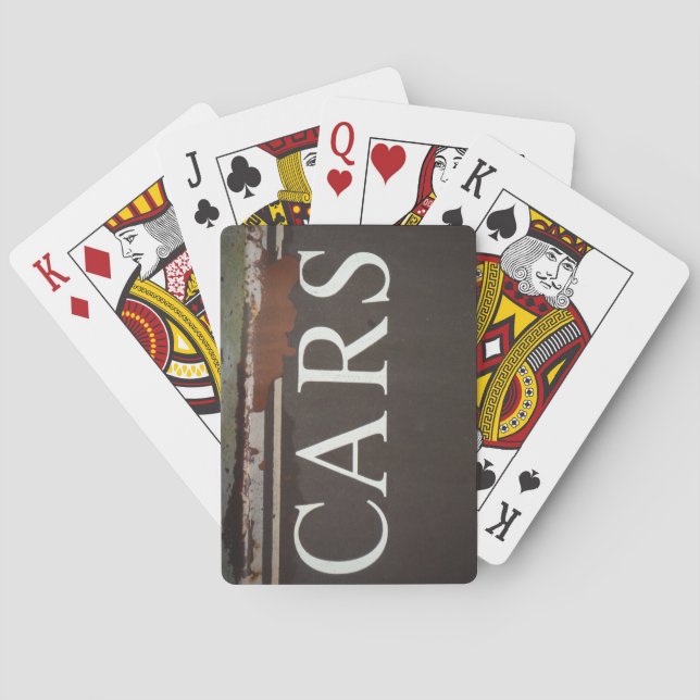 CARS Tow Truck Vintage Car Sign Playing Cards (Back)