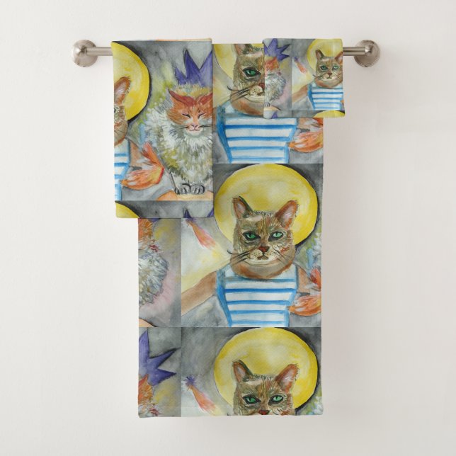 Cars Watercolor Art  Bath Towel Set (Insitu)