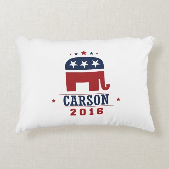 Carson 2016 GOP Elephant Design Accent Pillow (Front)