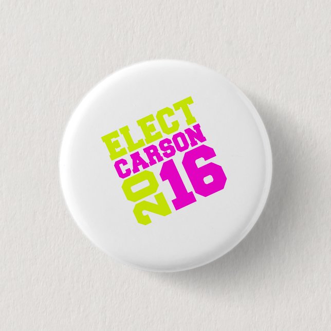 Carson 2016 Neon Design 1 Inch Round Button (Front)