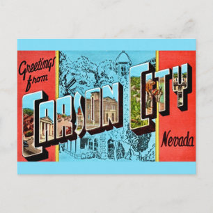 Carson City NV Retro Greeting Postcard