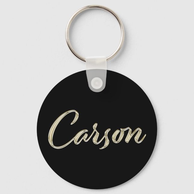 Carson Name whitegold Button Schlüsselanhänger Keychain (Front)