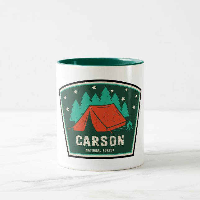 Carson National Forest Camping Two-Tone Coffee Mug (Center)