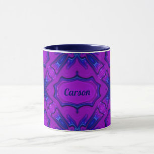 ~ CARSON ~ Purple and Blue Fractal ~ Mug