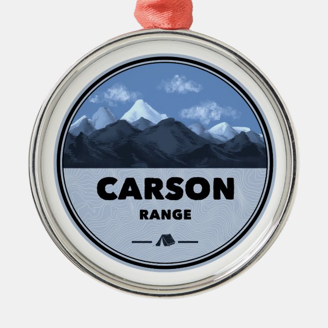 Carson Range California Nevada Camping Metal Ornament (Front)