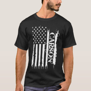Carson United States Distressed w US Flag T-Shirt