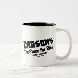 Carson's, the place for Ribs, Chicago and suburbs. Two-Tone Coffee Mug