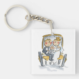 Cart before the horse keychain