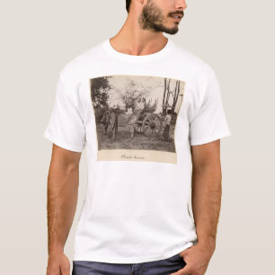 Cart pulled by two oxen at Mandalay, Burma T-Shirt