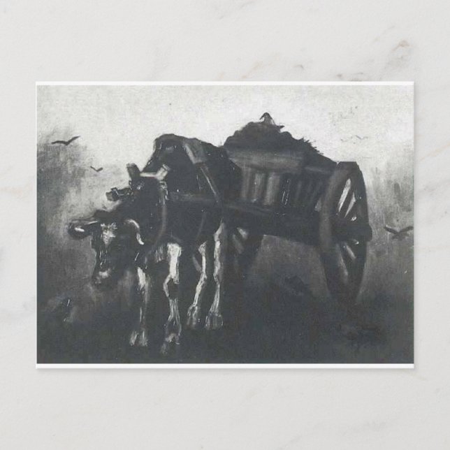 Cart with Black Ox by Vincent van Gogh Postcard (Front)