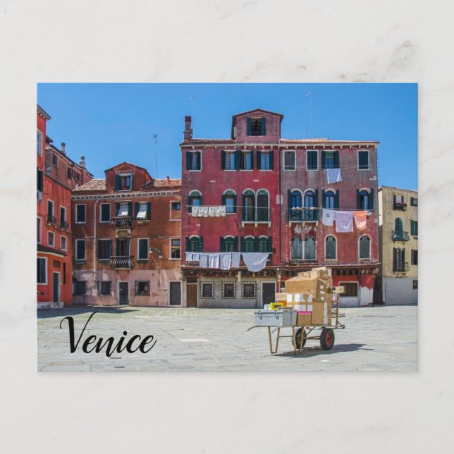 Cart with boxes in Venice Postcard (Front)