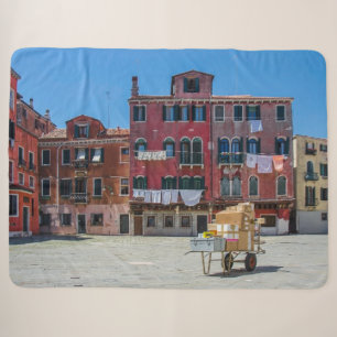 Cart with boxes in Venice Sherpa Blanket