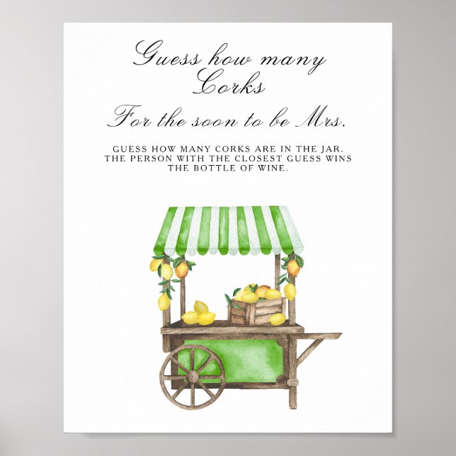 cart with Lemons - Guess How Many Corks Poster (Front)