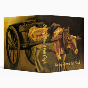 Cart with Red and White Ox by Vincent van Gogh Binder