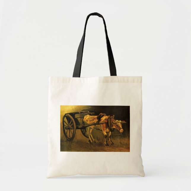 Cart with Red and White Ox by Vincent van Gogh Tote Bag (Front)