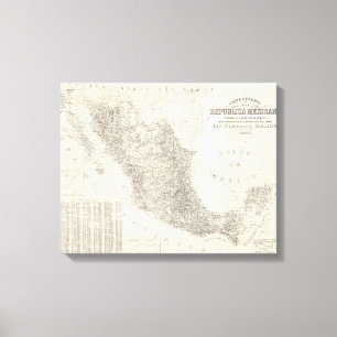 Carta general de la Republica Mexicana Map Canvas Print