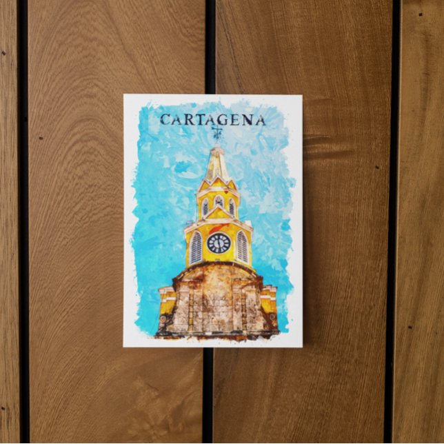 Cartagena Colombia Landmark Cathedral Postcard (cartagena colmbia landmarks postcard)