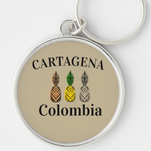 Cartagena Colombia Pineapples Keychain