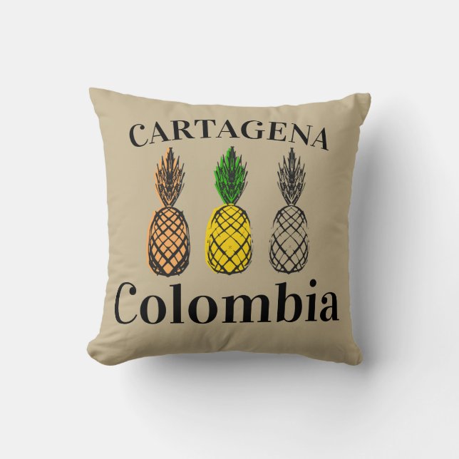 Cartagena Colombia Pineapples Throw Pillow (Front)