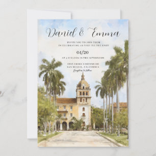 Cartagena Colombia Skyline Wedding Invitation