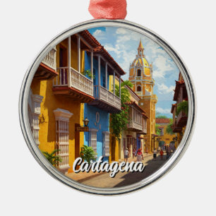 Cartagena Colombia Travel Metal Ornament