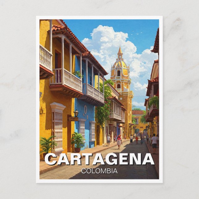 Cartagena Colombia Travel Postcard (Front)