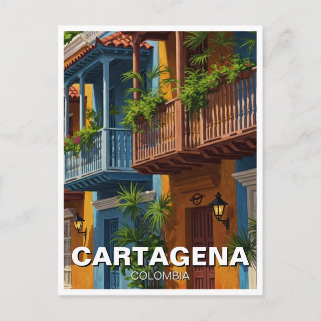 Cartagena Colombia Travel Postcard (Front)