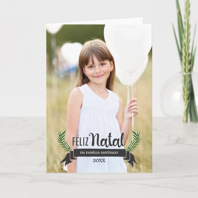 Cartão de Natal Elegante Holiday Card (Front)