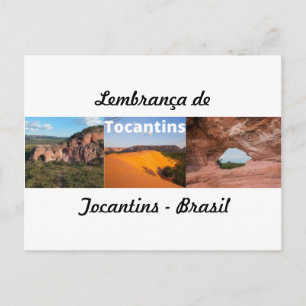 Cartão postal lembrança de Tocantins Brasil Postcard